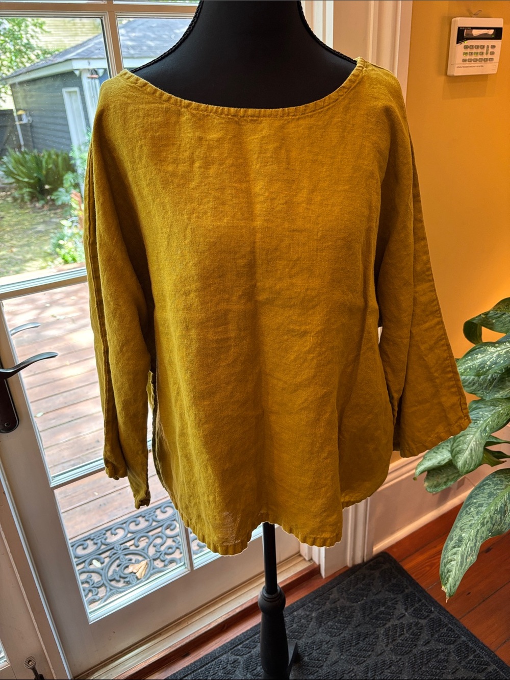 bryn Walker Mustard Linen Boatneck Tunic